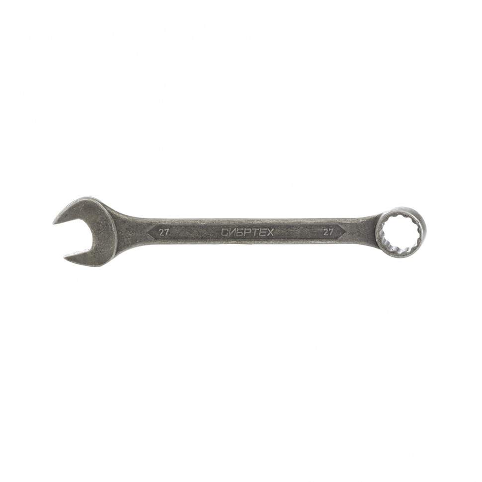 Ключ комбинированный, 27 мм, CrV, фосфатированный, ГОСТ 16983 Сибртех